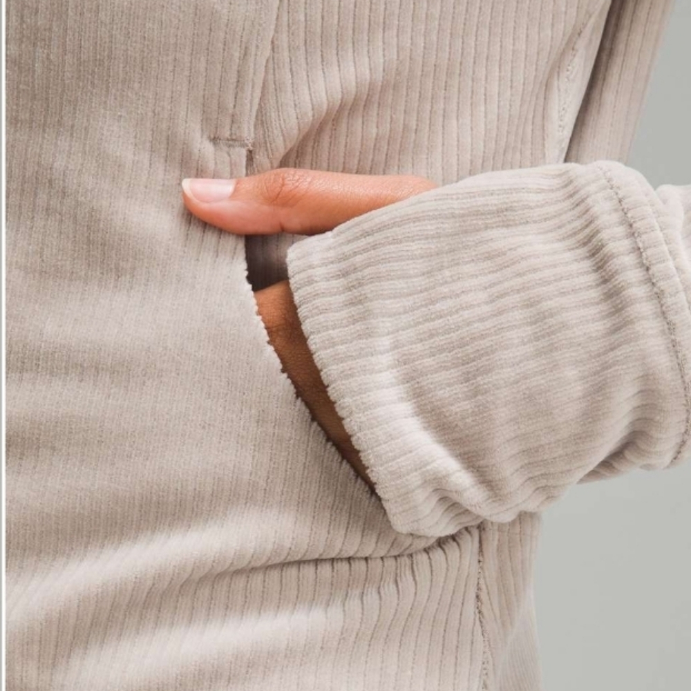 Lululemon Scuba Track Jacket Velvet Cord in color Riverstone size 2 - Picture 17 of 17